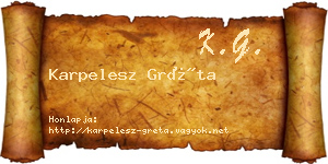 Karpelesz Gréta névjegykártya